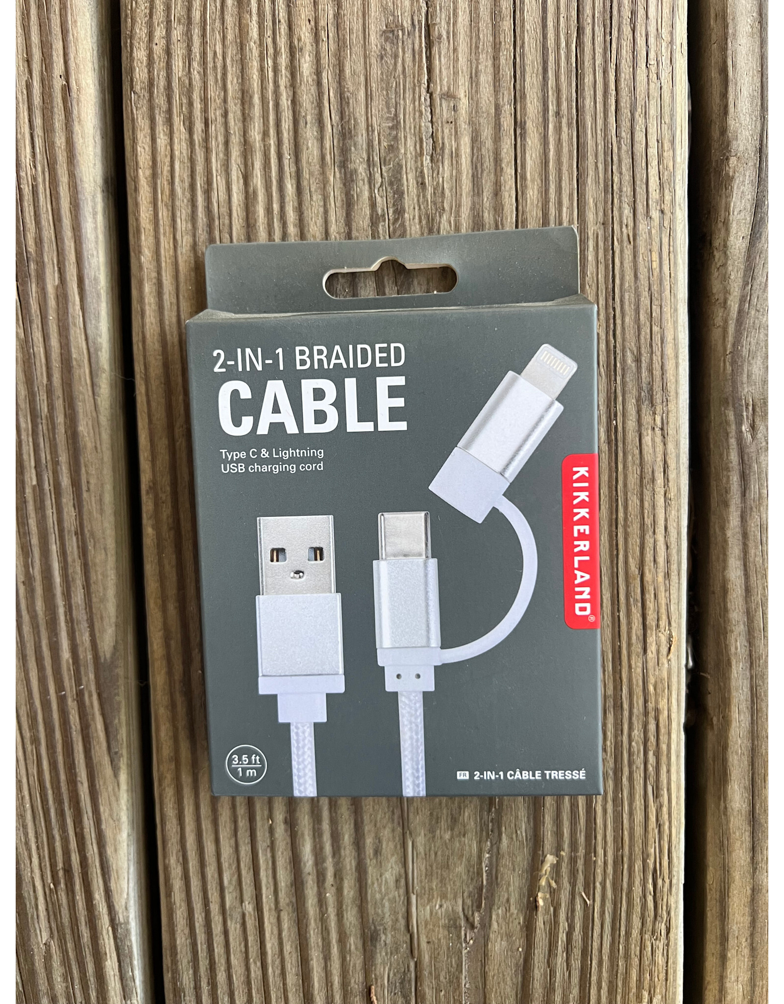 Silver 2-in-1 Braided Cable
