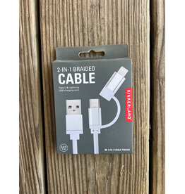 Silver 2-in-1 Braided Cable