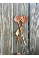 Leaf Salad Servers - Doussie Wood
