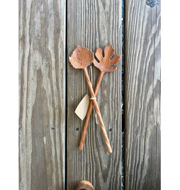 Leaf Salad Servers - Doussie Wood