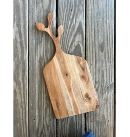 Acacia Cutting Board with Leaf Handle. 20x8.5. Local pick up only
