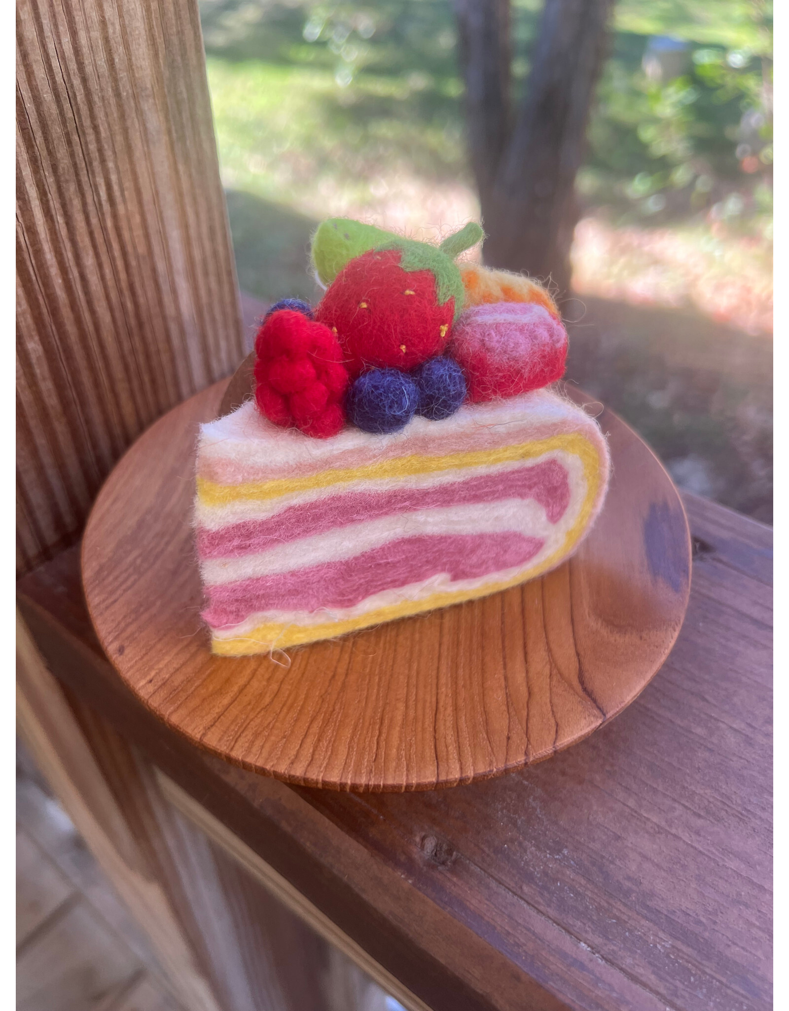 Felt Fruit Torte Cake Slice