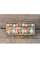 Set of 18 Wool Felt Balls and Stars
