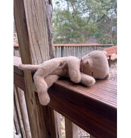 Sleeping Kitten Plush, Small. Cream. Maileg