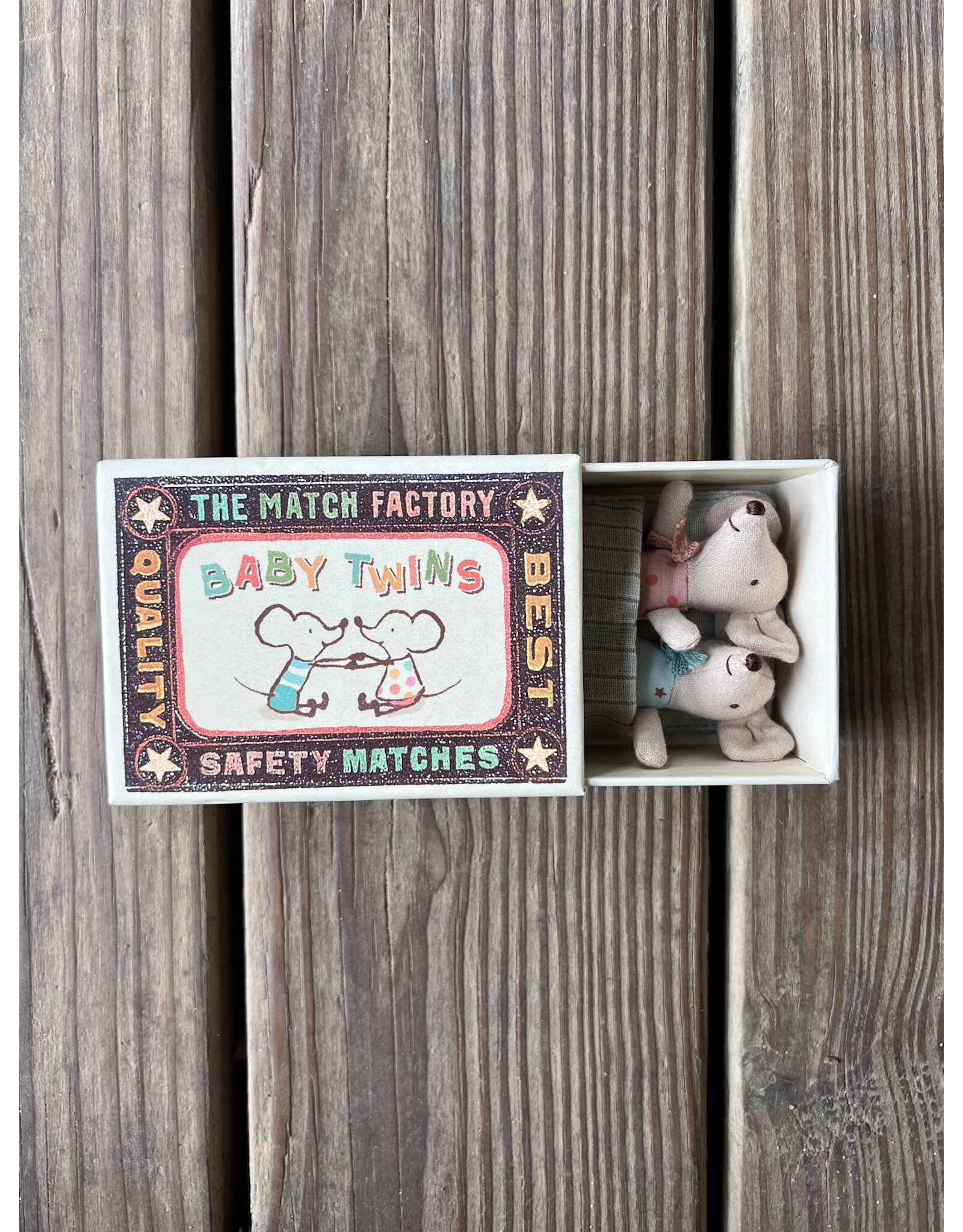Baby Mice Twins in Matchbox, Maileg