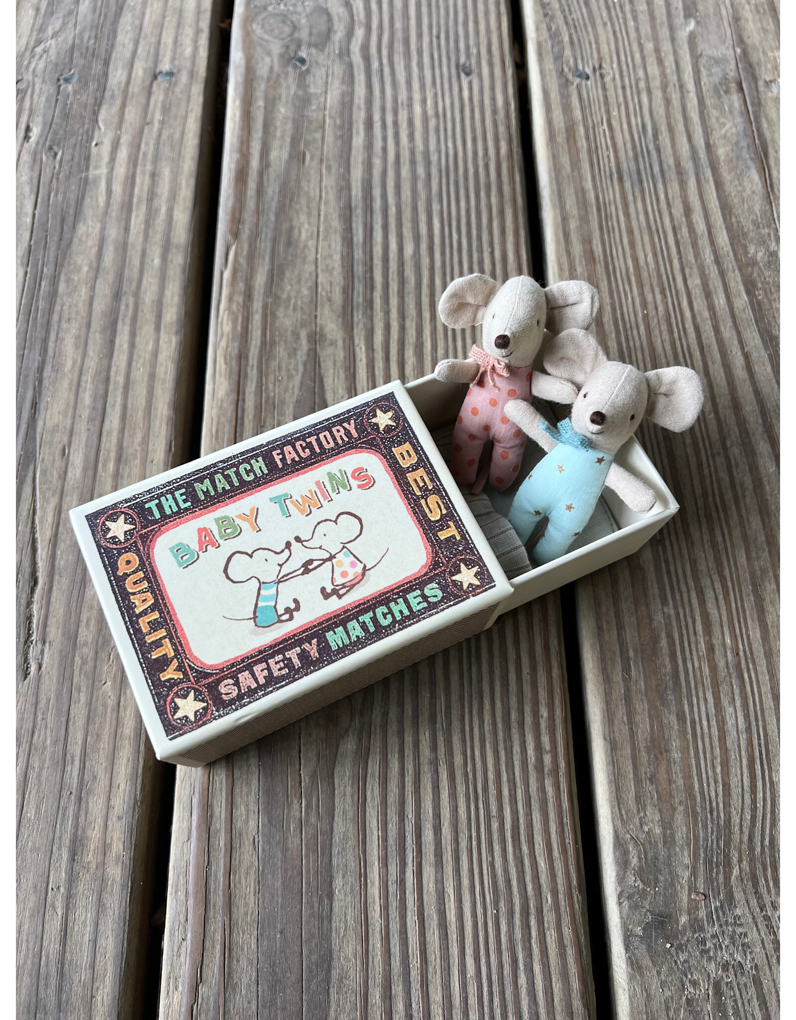 Baby Mice Twins in Matchbox, Maileg