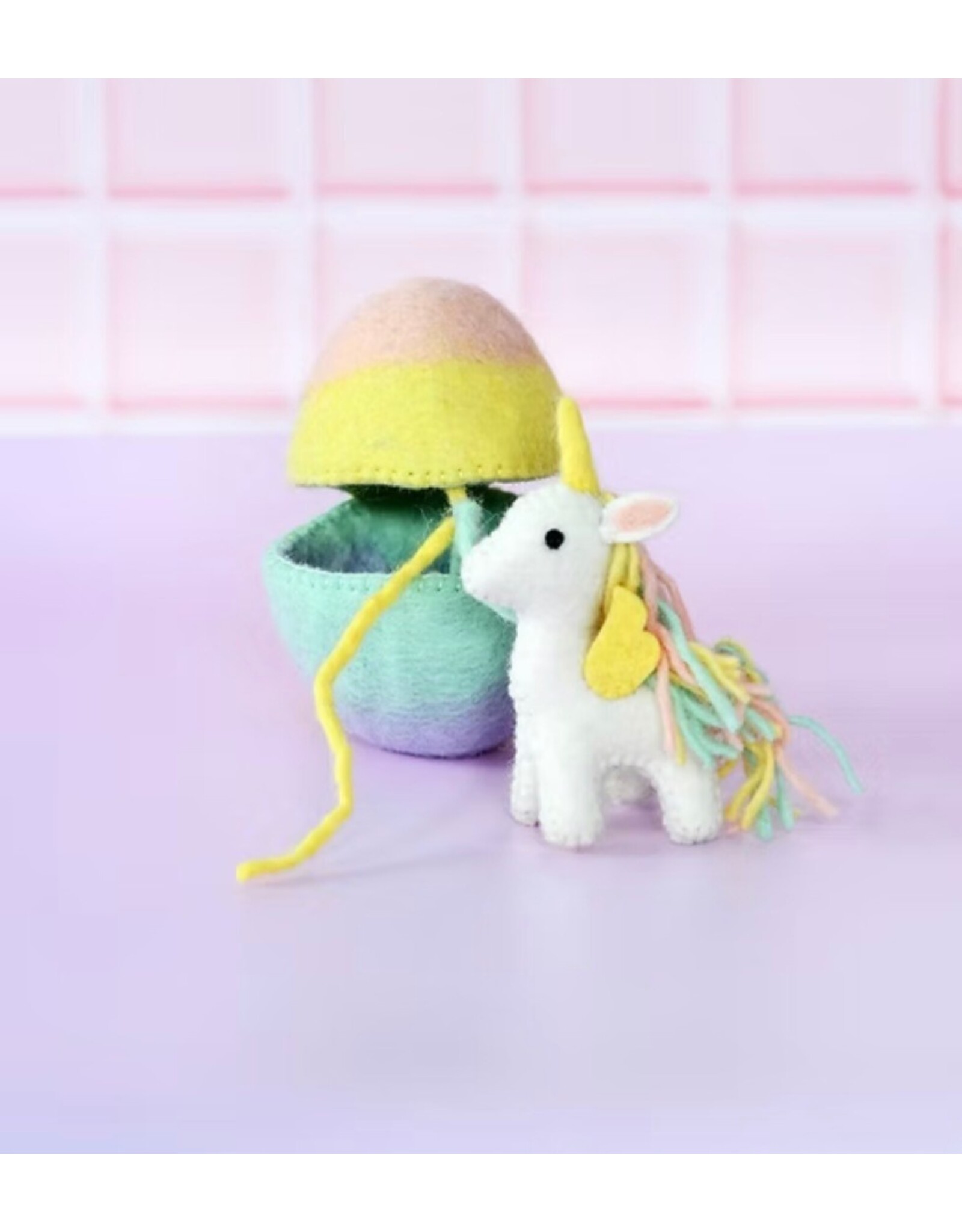 Rainbow Felt Surprise Egg with Unicorn