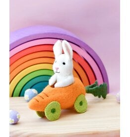 Felt Rabbit with Carrot Car