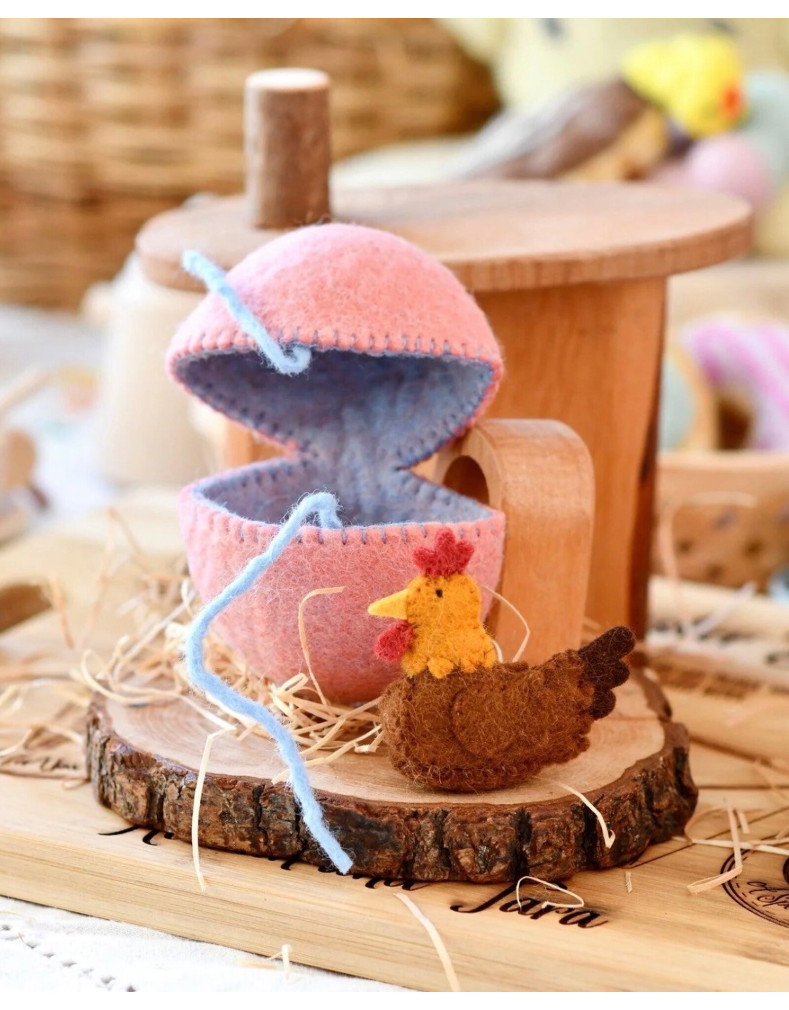 Felt Surprise Egg with Hen Inside