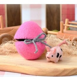 Felt Surprise Egg with Piglet Inside