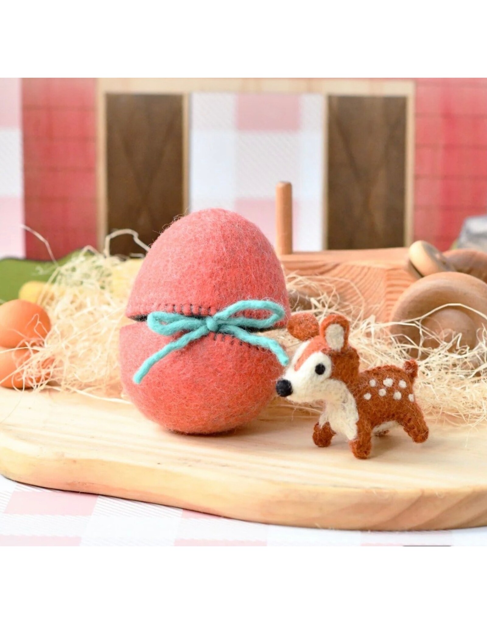 Felt Surprise Egg with Deer Inside