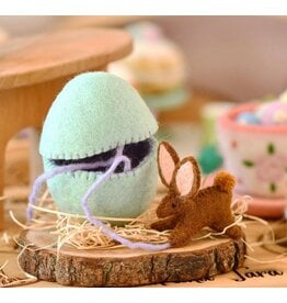 Felt Surprise Egg with Brown Bunny Inside