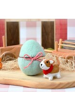 Felt Surprise Egg with Corgi Puppy Inside