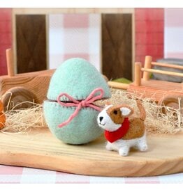 Felt Surprise Egg with Corgi Puppy Inside