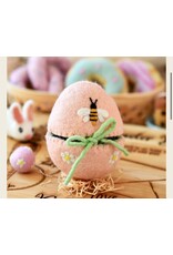Felt Surprise Egg - Peach with Bee Motif