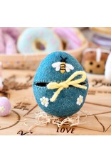 Felt Surprise Egg - Blue with Bee Motif