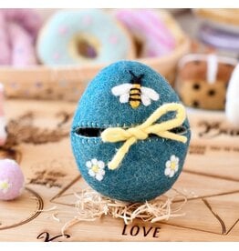 Felt Surprise Egg - Blue with Bee Motif