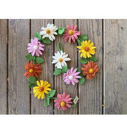 Felt Daisy Garland Pastel Colors - 54 in long