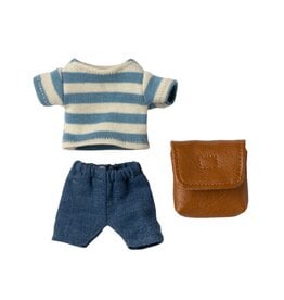 Big Brother Mouse Clothes and Bag, Brown. Maileg
