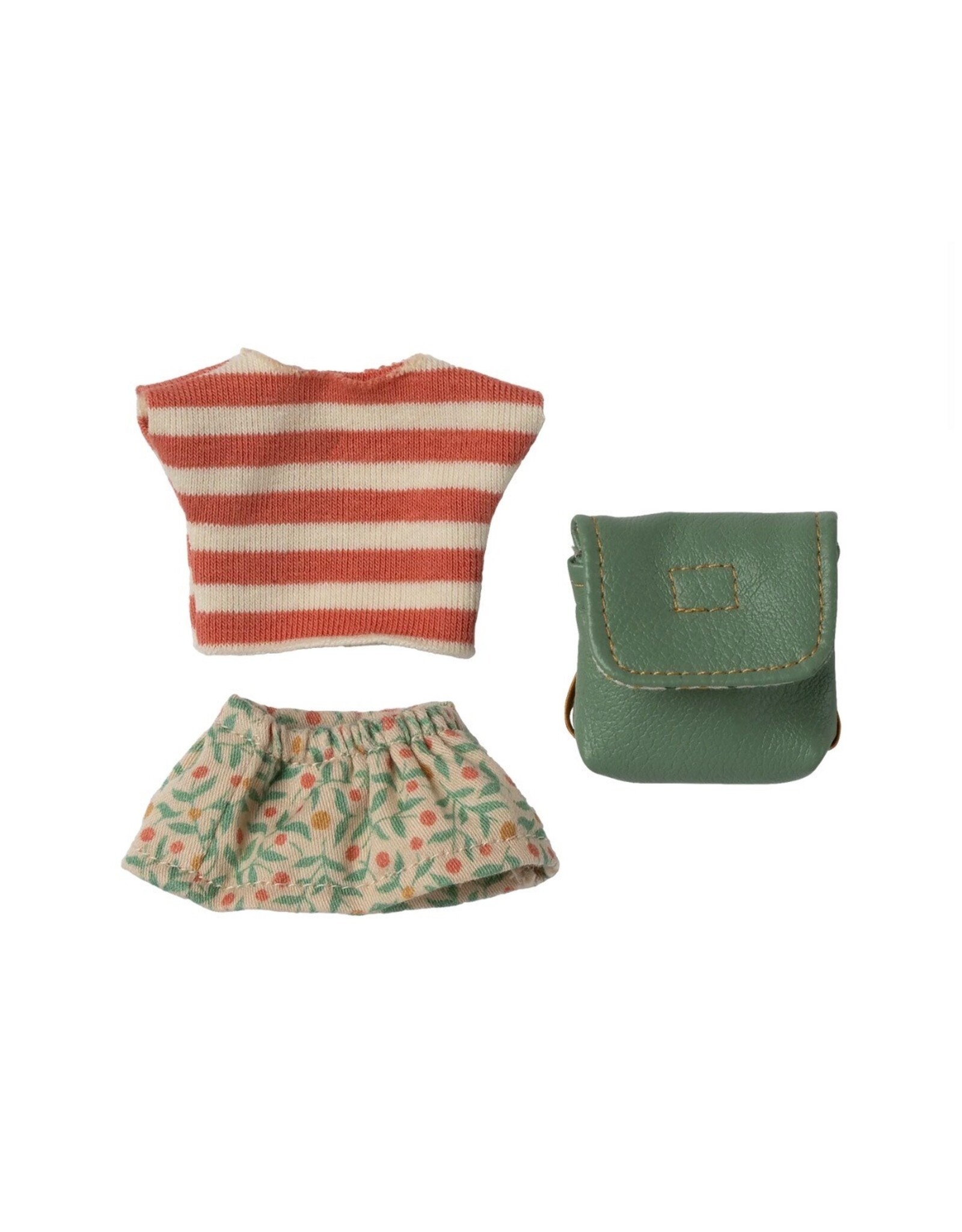 Big Sister Mouse Clothes and Bag, Green. Maileg
