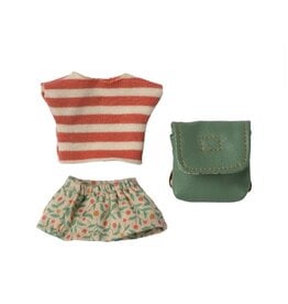 Big Sister Mouse Clothes and Bag, Green. Maileg