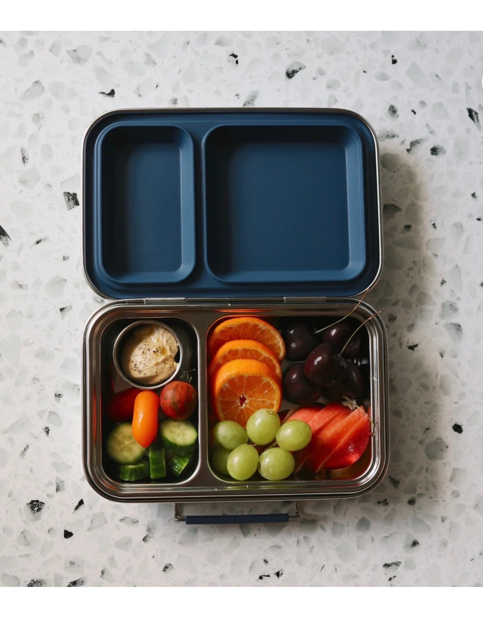 Earth and Maker Lunch Box - Two Compartment. Navy
