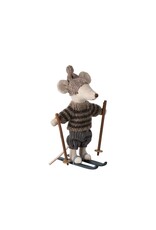 Winter Mouse with Ski Set, Big Brother - Grey. Maileg