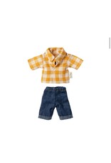 Yellow Checked Shirt and Pants, Dad Mouse. Maileg