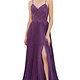 CDCJ534 - SHIMMERY SPAGHETTI STRAP SWEETHEART A-LINE GOWN WITH SLIT