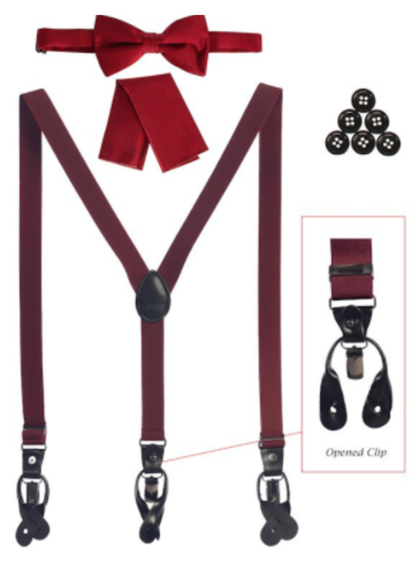 SATIN BOWTIE, HANKIE, & SUSPENDER SET