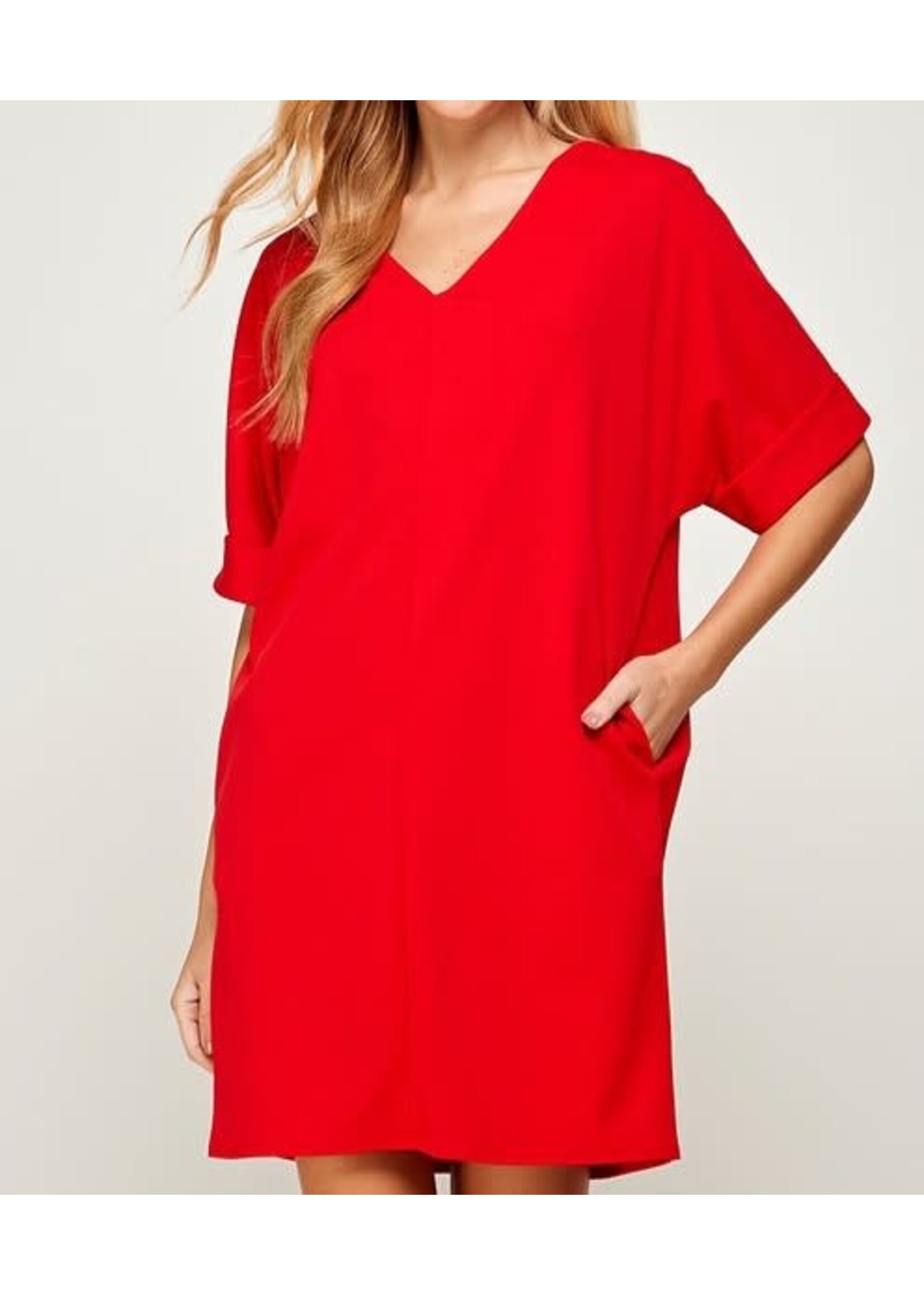 2HD3046 - ROLLED SLEEVE DRESS