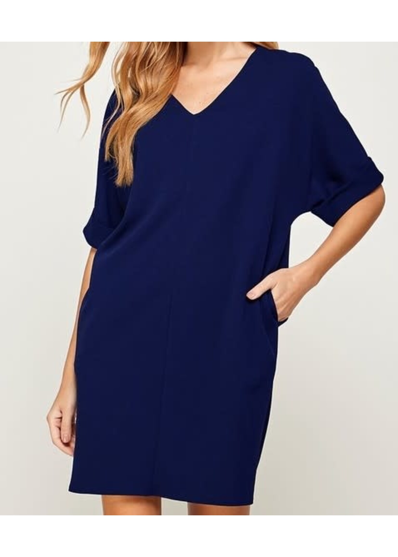 2HD3046 - ROLLED SLEEVE DRESS