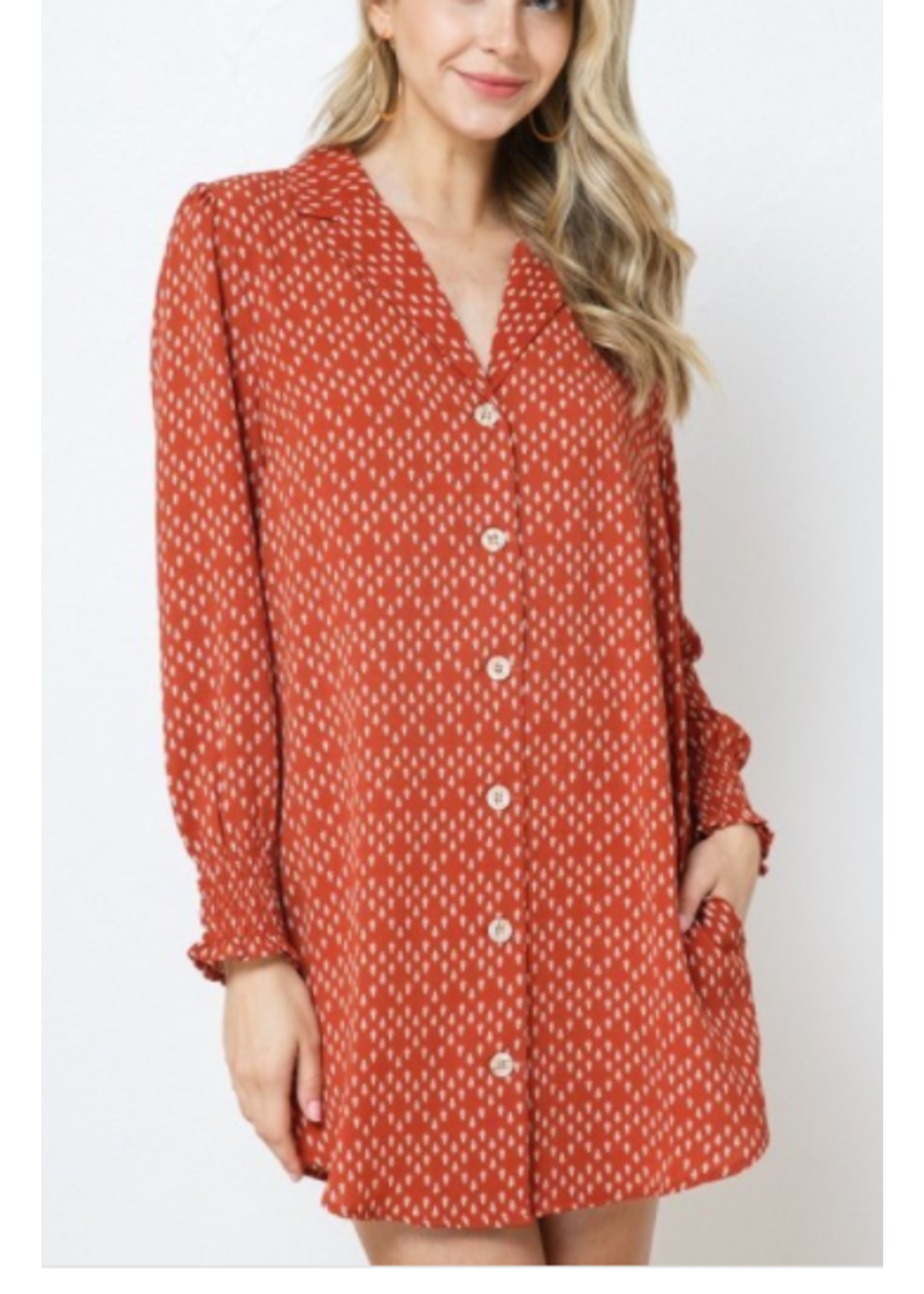 CCYD1234C - PRINTED SHIRT DRESS