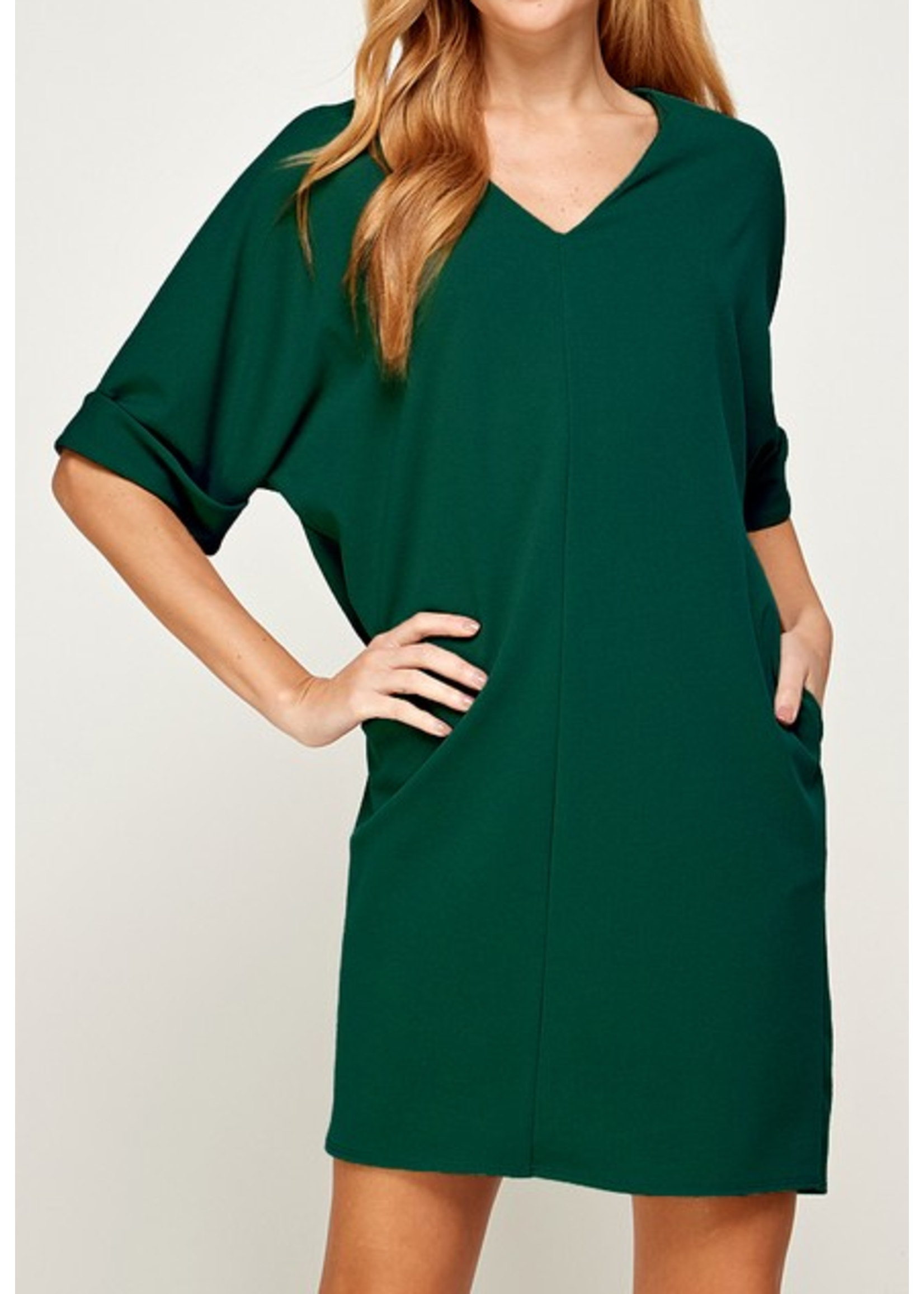 2HD3046 - ROLLED SLEEVE DRESS