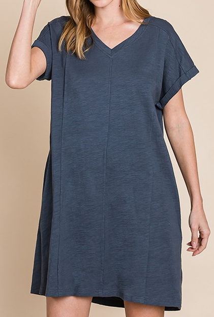 CL71077 -WASHED COTTON SHIFT