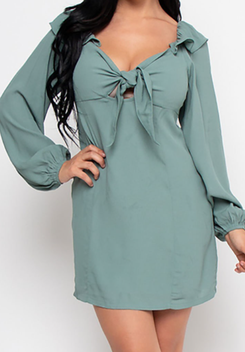 1DEDVC1861 - BUBBLE SLEEVE DRESS