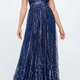 RR9298 - EVENING GOWN Sleeveless long sequins dress detailed with glitter. X-back