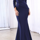 CDCD0168 -SLEEVED FITTED STRETCH JERSEY GOWN