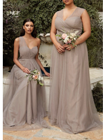 CDET320 - LAYERED TULLE A-LINE BRIDESMAID DRESS