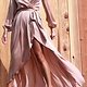 DDS2222 - PUFF SLEEVE SATIN GOWN W OPEN SLIT