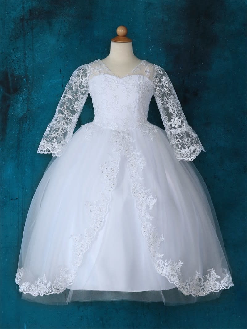 CAD757 - BEADED FIRST HOLY COMMUNION GOWN