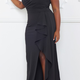 SYIXD8995SP - OPEN SHOULDER RUCHED PLUS GOWN