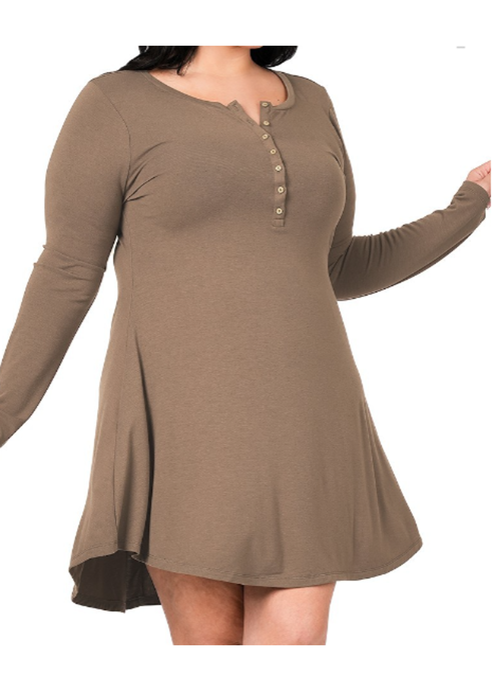 ZNRS8109 - PLUS LONG SLEEVE SKATER DRESS