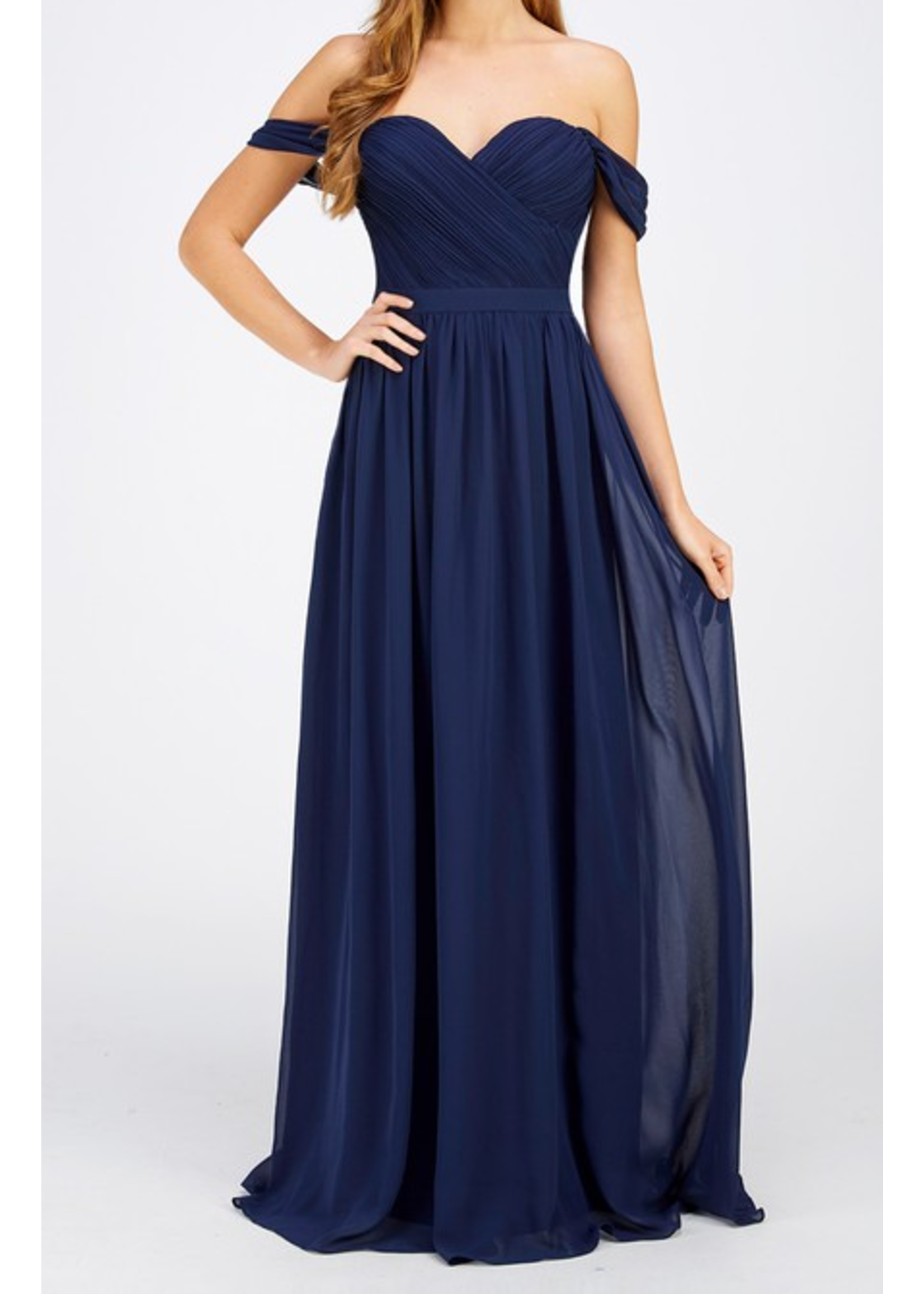MJMF24516 - OFF SHOULDER CHIFFON GOWN