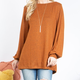 PEPPT2117 - PLUS SIZE PUFF SLEEVED BOAT NECK TOP