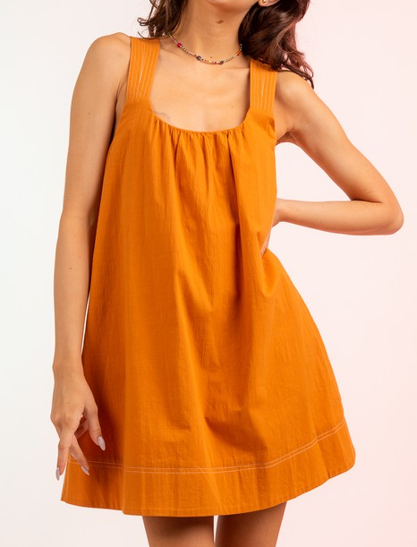 VJND30273 - Sleeveless Quilted Strap Mini Dress