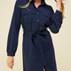 EPED10663 - Belted button down Shirt dress