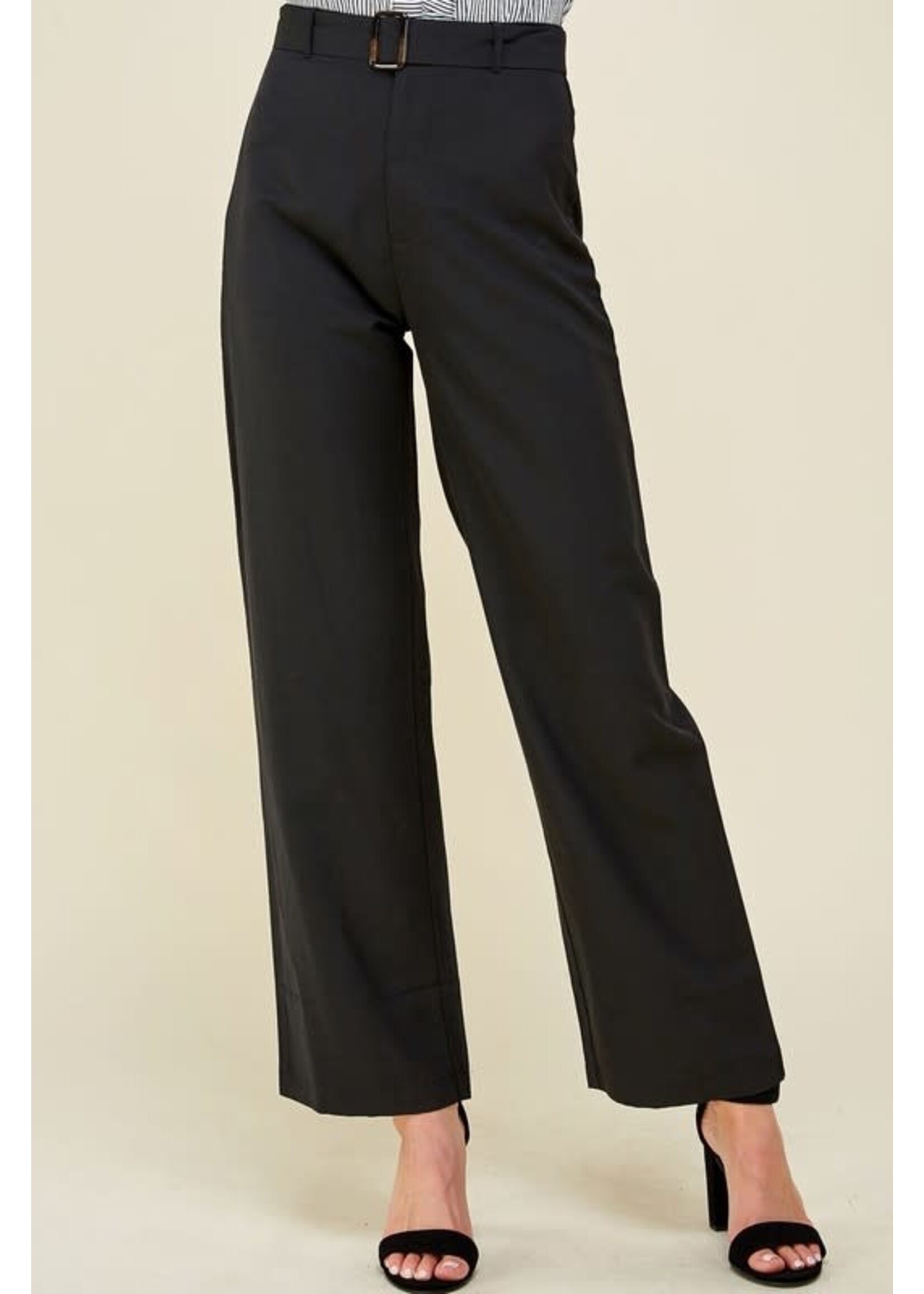 EPED10625 - BELTED HIGH WAIST SLACKS