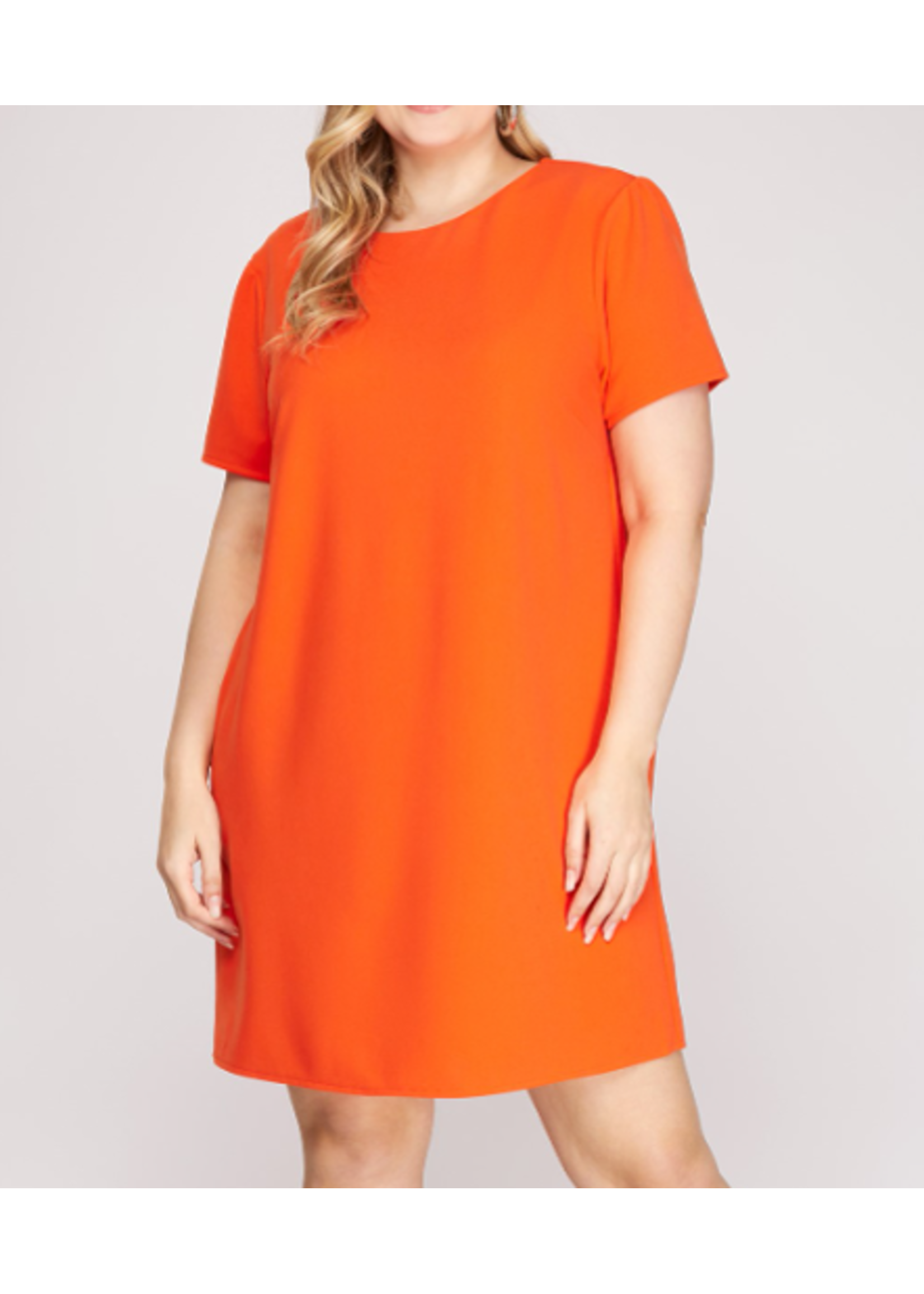 EDED54D -PLUS SIZE SHORT SLEEVE SHIFT DRESS