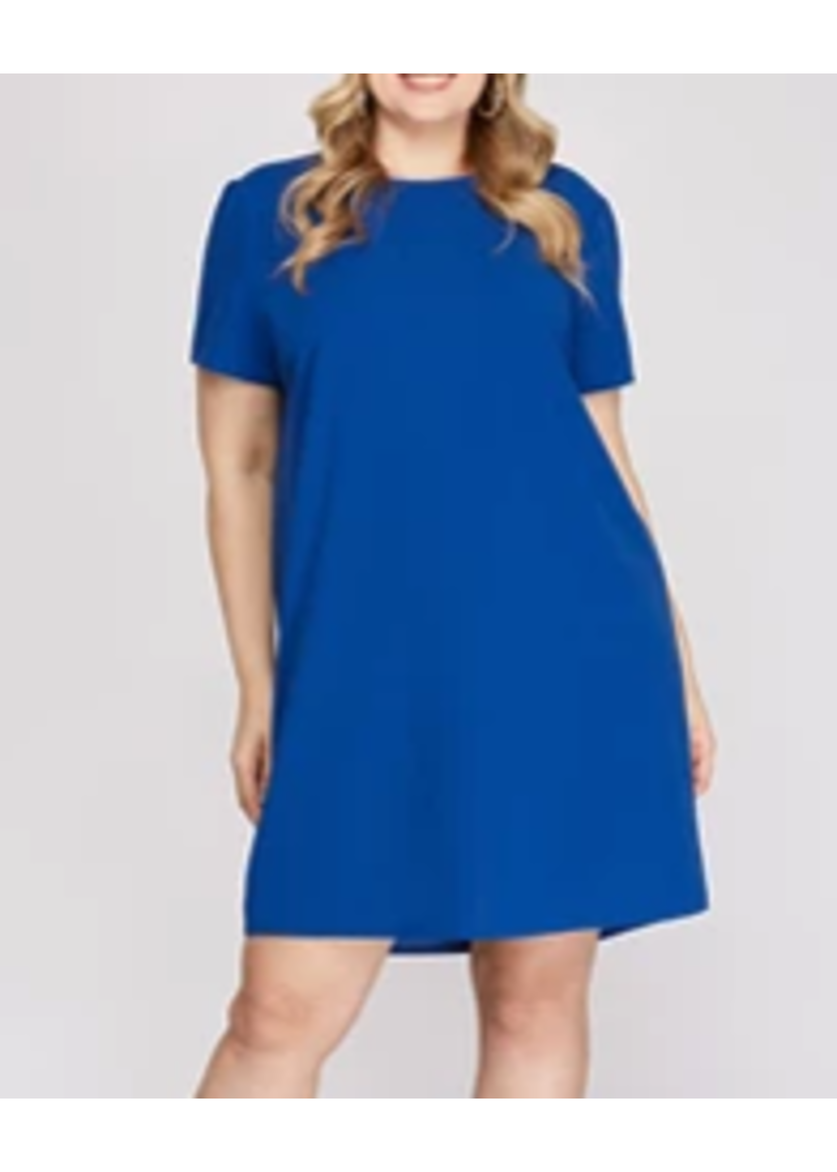 EDED54D -PLUS SIZE SHORT SLEEVE SHIFT DRESS